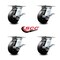 Service Caster 5 Inch Heavy Duty Rubber on Steel Caster Set with Roller Bearings and Brakes SCC SCC-35S520-RSR-SLB-4 - alternate 6